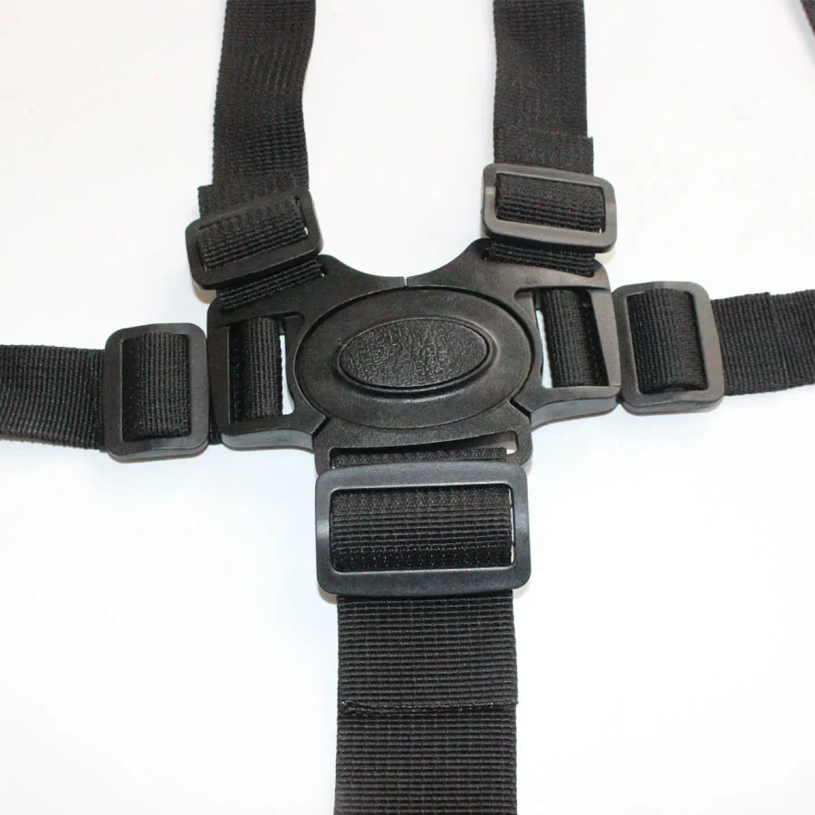 Ceinture de sécurité 5 points pour poussette harnais universel maintien sécurisé bébé matériau nylon durable noir ajustable