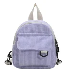 Mini Sac à Dos en Velours Côtelé pour Maman et Enfant Accessoire de Voyage Style Kawaii Décontracté pour Poussette  Violet