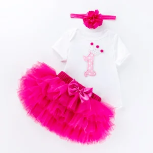 Tenue de première communion bébé fille robe communion missalette coton tulle blanc rose motif ange