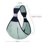 Portebébé écharpe ergonomique Ushape respirant confortable pour nouveauné 06 kg tissu doux ajustable couleurs vert et bleu marine