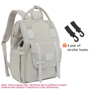 Sac à langer multifonctionnel avec crochets poussette sac à dos étanche maternité bébé 036 mois style moderne couleur claire