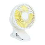 Ventilateur portable Summer Clip mini USB pince bureau voiture refroidissement bébé poussette design moderne blanc jaune