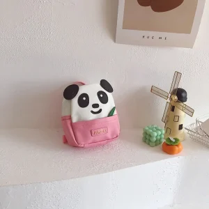 Sac à dos en forme de panda pour enfant accessoire mode ludique sac de loisirs compact design mignon couleur rose idéal pour école ou sortie