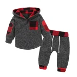 Ensemble bébé sweat à capuche et pantalon patchwork vêtements mode printemps automne pour enfants 13 ans confort et style garçons filles