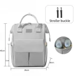 Sac à dos bébé multifonctionnel grand format sac à couches portable poussette accessoire voyage sortie bébé 03 ans gris