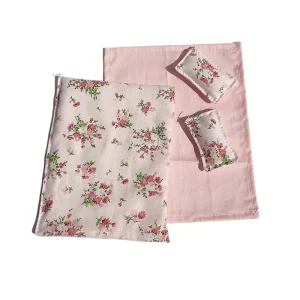 Sachets aromathérapie en tissu ensemble 3 pièces décoration romantique motif floral usage tiroirs et placards 100% coton doux et durable idéal pour la maison