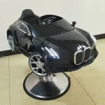 Chaise de barbier pour enfants design moderne en acier inoxydable siège de salon de beauté pour enfants idéale pour les coiffeurs