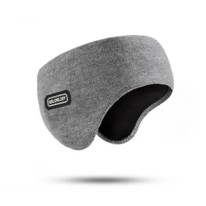 Bandeau cacheoreilles hiver GOLOVEJOY unisexe en tricot acrylique doux et chaud gris uni pour enfants adultes activités froid extérieur design moderne et confortable