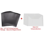 Feuille Magnétique en Caoutchouc Souple, Autocollant Auto-Adhésif, Tapis Magnétiques Noirs pour le Stockage des Matrices de Découpe, Facile à Coller, 177x127mm – 3