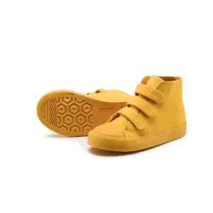 Baskets bébé couleur bonbon antiglissante chaussures enfants en bas âge garçon fille C12233  Jaune