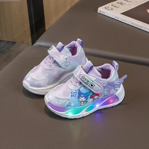 Chaussures enfants mode sneakers LOUIE dessin animé LED antidérapant Velcro confortable éclairage sécurité
