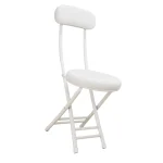 Chaise pliée compacte portable jardin balcon patio extérieur intérieur moderne style épuré blanc rembourré