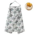 Couverture d&rsquo;allaitement en coton Leaf tablier réglable motif floral intimité maman bébé 65×95 cm