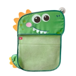 Organisateur de voiture pour bébé sac de rangement avec filet mesh design amical dinosaure vert fixation arrière siège polyester 036 mois
