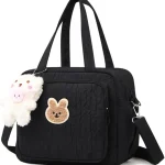 Sac fourre-tout à langer pour bébé, sac de maman, sac à langer de voyage à bandoulière mignon, sac de rangement multifonction pour bébé – C04-black