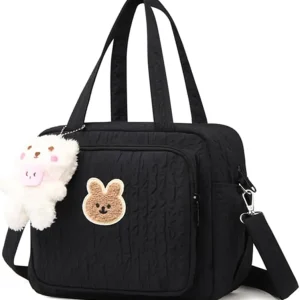 Sac fourre-tout à langer pour bébé, sac de maman, sac à langer de voyage à bandoulière mignon, sac de rangement multifonction pour bébé – C04-black