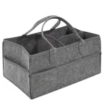 Organisateur de rangement pour poussette bébé panier fourretout portable compartiments intérieurs poches extérieures feutre doux moderne portable pour maman noir