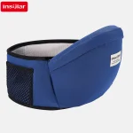 Portebébé sac à dos isolant transport bébé face avant/face à face enfants 02 ans ceinture réglable en tissu synthétique bleu