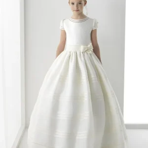 Robe de demoiselle d&rsquo;honneur vintage en dentelle organza et satin pour enfant mariage anniversaire communion princesse Lolita