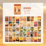 Livre autocollants style Ins papier Washi journal scrapbooking décoration 50 feuilles couleurs pastel sunset paysage créatif cadeau artistique moderne qualité premium