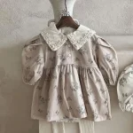 Robe princesse floral 3D bébé fille coton doux mariage fête été hiver