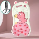 Doublure siège poussette cartoon coussin insert voiture bébé tapis siège universel doux respirant 02 ans design dinosaure rose