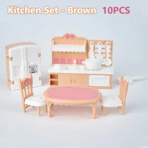 Ensemble cuisine miniature 1:12 poupée camion crème glacée jeu simulation enfants jouet éducatif 36 ans salle cuisine accessoires réfrigérateur ustensiles