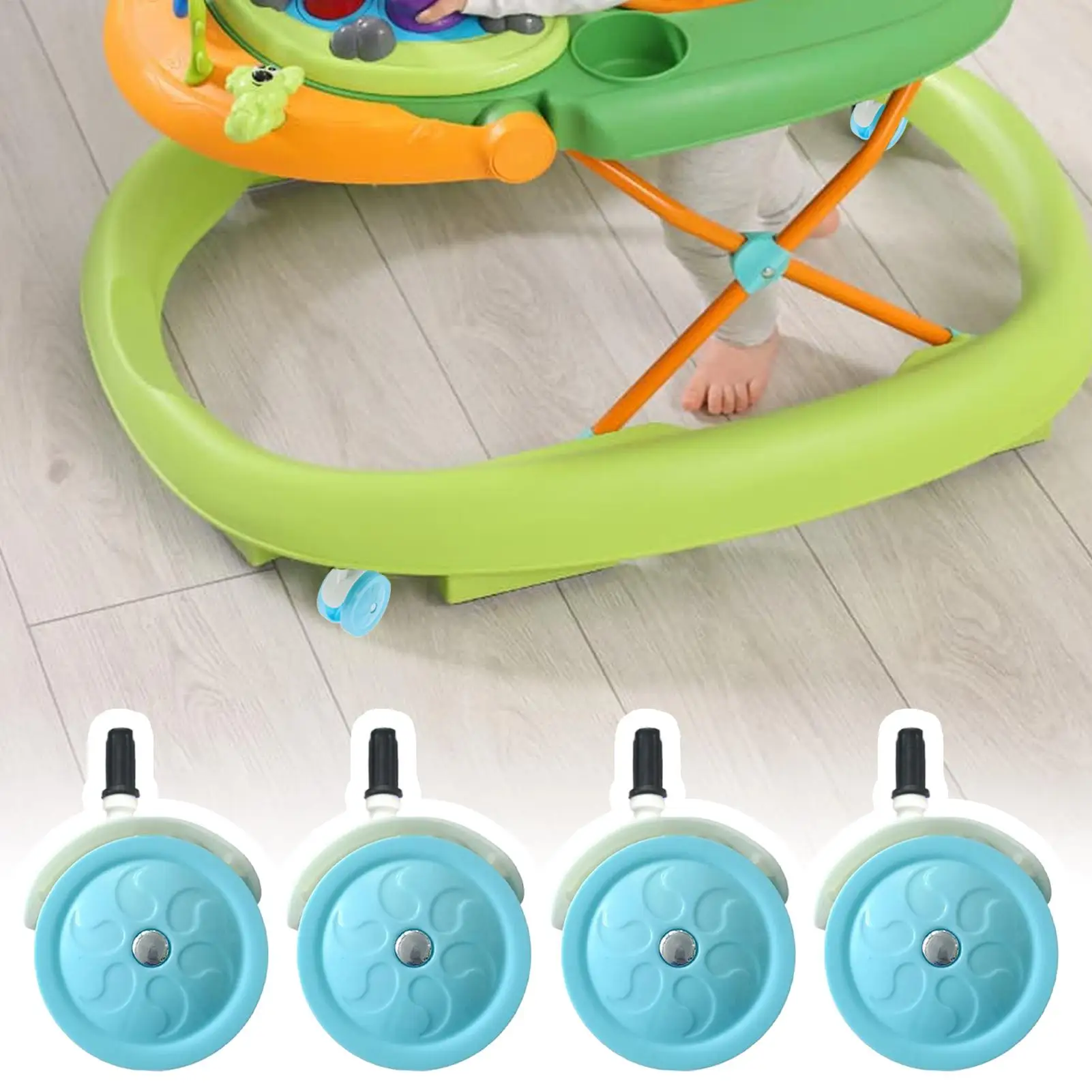 Roues pour poussette silencieuses 4 pièces roulettes pivotantes pour bébé tricycle marcheur extérieur et intérieur durabilité et confort
