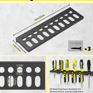 Organisateur murale pour outils 20 positions support mural robuste garage atelier rangement pratique noir