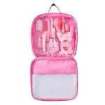 Kit soins bébé 13 pièces brosse toilettage ciseaux tondeuse portable professionnels nouveauné pink 13pcs set