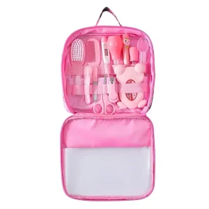Kit soins bébé 13 pièces brosse toilettage ciseaux tondeuse portable professionnels nouveauné pink 13pcs set Kit soins bébé 13 pièces brosse toilettage ciseaux tondeuse portable professionnels nouveauné pink 13pcs set