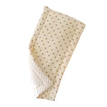 Couverture en coton doux pour bébé texture double peluche minky coton côtelé 80x40cm kangobaby poussette lit change automne hiver