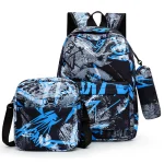 Sac à dos et petit sac transport pour enfants style moderne sportif design urbain polyester ajustables écolière voyage