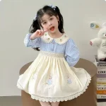 Robe princesse en coton pour fille été printemps automne anniversaire fête 46 ans style romantique confortable qualité supérieure sécurité Easy Poussette