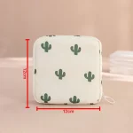 Pochette de rangement pour serviettes hygiéniques et cosmétiques bébé sac de rangement portable style cactus idéal pour les jeunes mamans et filles