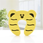 Pince de porte de sécurité pour bébé tiger mignon 7 pièces accessoire安全 pour enfants butée de porte en plastique souple design cartoon jaune vif éducation et jeu