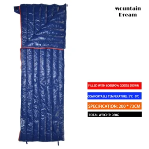 Sac de couchage de Camping en duvet d&rsquo;oie pour adulte, ultraléger, Portable, 90% x 73cm, Type enveloppe, 3 saisons, chaud – Goose down 600g