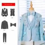 Costume bébé garçon enfants Piano Performance robe De soirée Blazers ensembles garçons costumes pour mariages Traje De Niño Para Bautizo A3742  5PCS
