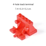 Rail de train terminal 4 trous plastique ABS rouge vif accessoire construction modélisme train DIY adulte enfant