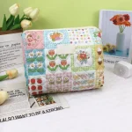 Sac à couches bébé design floral imprimé sac à main matelassé fermeture éclair multifonctionnel rangement extérieur voyage 036m