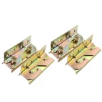 Hinges métalliques robustes pour meubles et projets DIY galvanisées finition dorée comprenant 2 charnières et vis de fixation