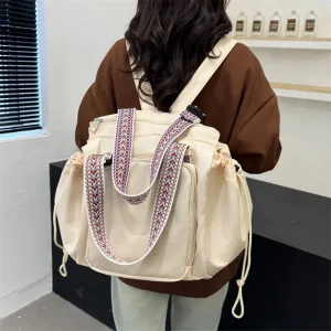 Sac à couches de voyage multifonctionnel sac à dos pour bébé pochette de rangement sac à bandoulière en Polyester à la mode Beige haute qualité Sac à couches de voyage multifonctionnel sac à dos pour bébé pochette de rangement sac à bandoulière en Polyester à la mode Beige haute qualité