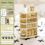 Organisateur de stockage pliant pour bébé chariot auxiliaire à roulettes étagères transparentes rangement multicouches portable durable bébé 03 ans