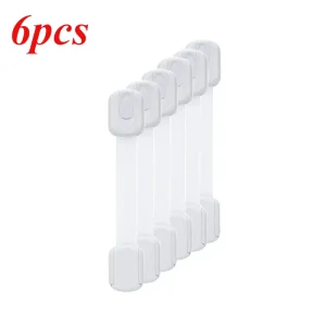 Serrure de sécurité pour tiroir bébé loquets adhésifs pour armoire sangles de protection pour enfants 6 pièces