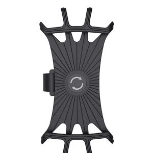 Support téléphone portable universel poussette bébé rotatif 360° silicone élastique noir accessoire de voyage