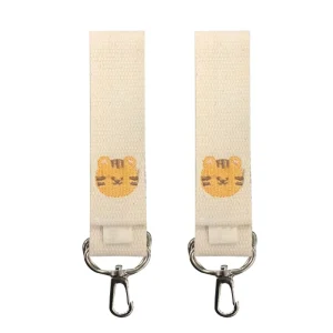 Accessoires bébé mignons en coton clips pour sacs à langer portage bébé design chat souriant 2 pièces facile à utiliser sécurisant style enfantin idéal pour maman Accessoires bébé mignons en coton clips pour sacs à langer portage bébé design chat souriant 2 pièces facile à utiliser sécurisant style enfantin idéal pour maman