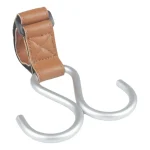 Crochet de suspension en S pour poussette PU et métal design moderne couleur marron accessoires bébé organisation pratique 安全 compact