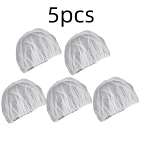 Ensemble de 5 bonnets jetables hygiène usage unique sans latex transparents adultes enfants protection cheveux professionnel alimentaire médical