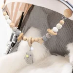 Guirlande jouets pendentif landau jouets suspendus poussette stimulation SENSORIELLE bébé hochets bois et tricot clip fixation design moderne nourrisson 012m éveil visuel et tactile