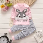 Pyjama enfant fille Disney 2 pièces manches longues motifs animaux confortable vêtements de nuit bébé garçon printemps hiver